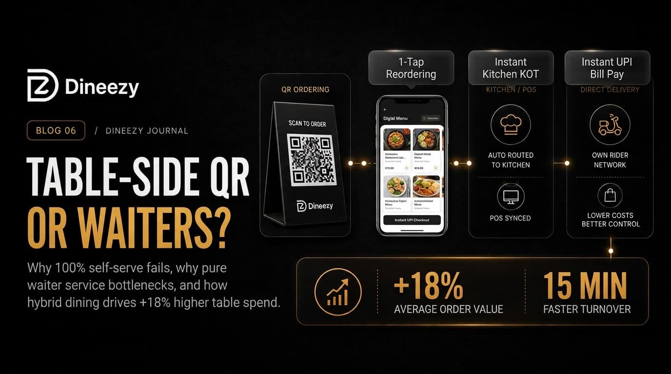 Table-Side QR Ordering vs. Traditional Waiters: Why the Best Indian Restaurants Use a Hybrid Model in 2026